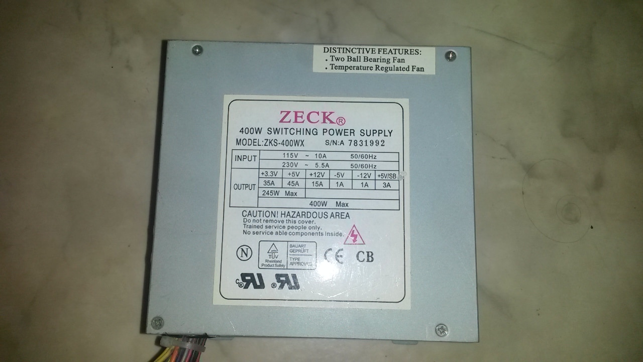 ZECK alimentation 400w